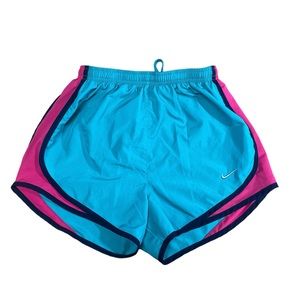 Nike Shorts Womens Extra Small XS Blue Pink Tempo Running Dri-Fit Athletic Lined